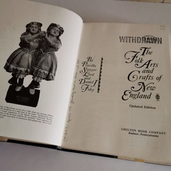 1975 Folk Arts & Crafts of New England HC Book EX-LIBRARY Antiques Collectibles - Picture 5 of 10